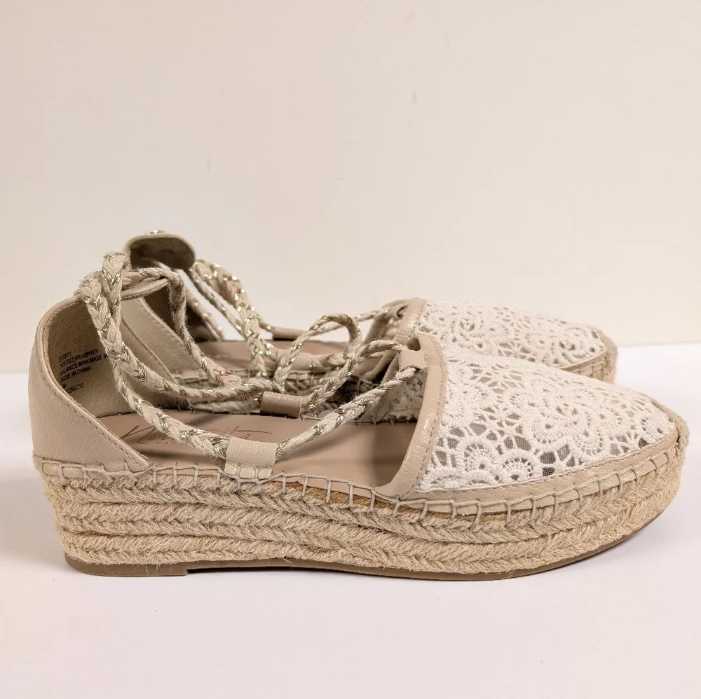 Nanette Lepore Women's Bitsy 1 Espadrille Wedge Sandal Cottagecore Lace - Picture 2 of 13